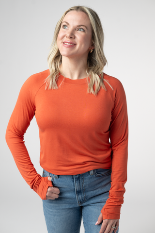 Pumpkin Long Sleeve Top w/ Thumbholes
