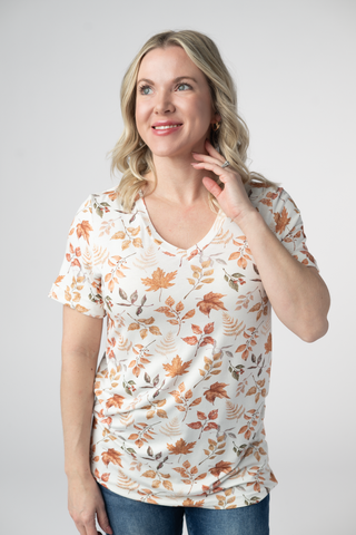 Autumn Leaves Relaxed Fit V-Neck