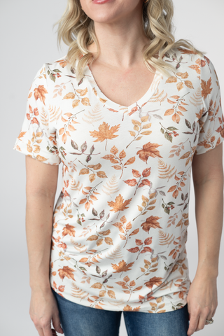 Autumn Leaves Relaxed Fit V-Neck