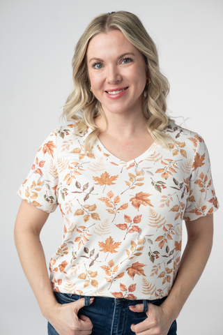 Autumn Leaves Relaxed Fit V-Neck