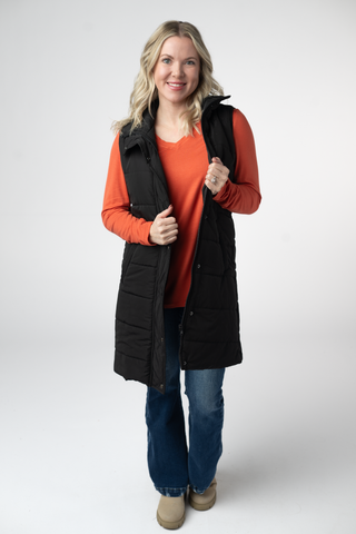 Black Harlowe Long Vest