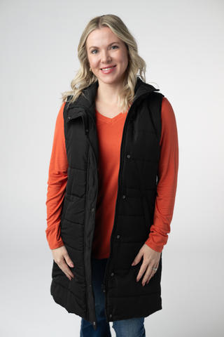 Black Harlowe Long Vest