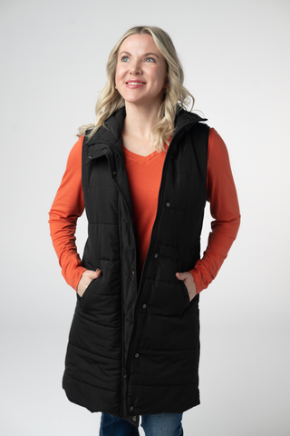 Black Harlowe Long Vest