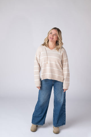 Natural Striped Hoodie