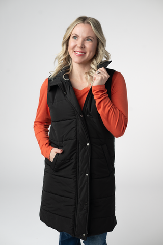 Black Harlowe Long Vest