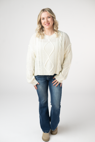 Ivory Cable Knit Sweater