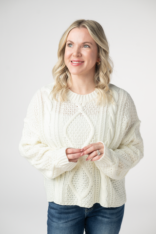 Ivory Cable Knit Sweater