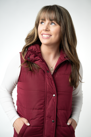 Burgundy Harlowe Long Vest