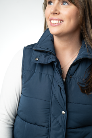 Navy Harlowe Long Vest