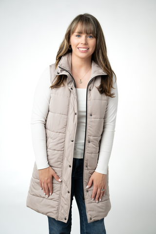 Latte Harlowe Long Vest