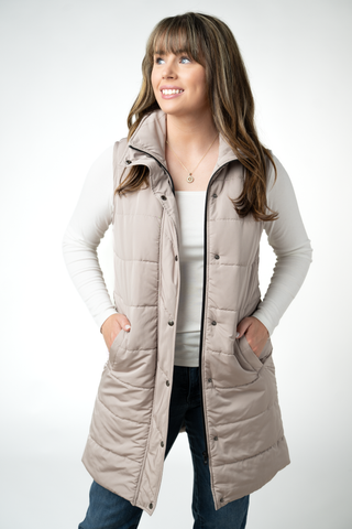 Latte Harlowe Long Vest