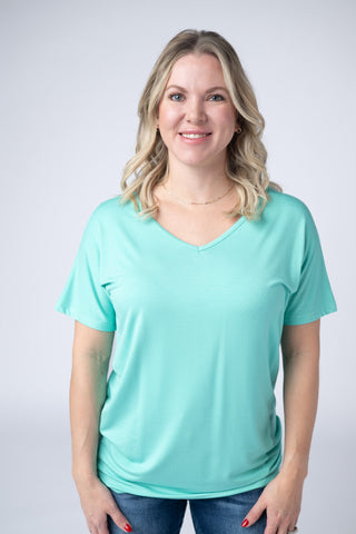 Turquoise V-Neck Top