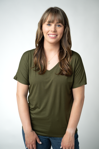 Olive V-Neck Top