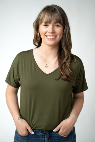 Olive V-Neck Top