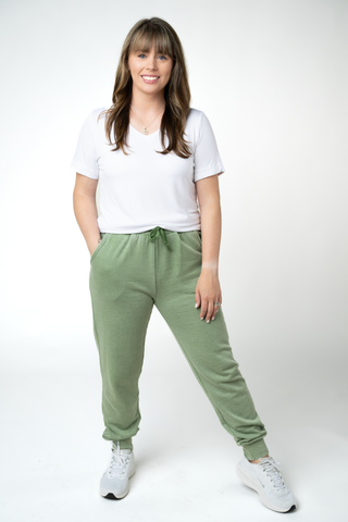 Olive Vintage Wash Joggers