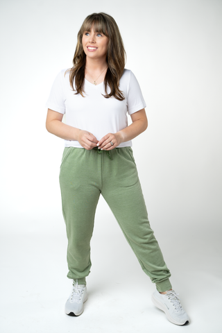 Olive Vintage Wash Joggers