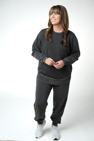 Black Vintage Wash Joggers