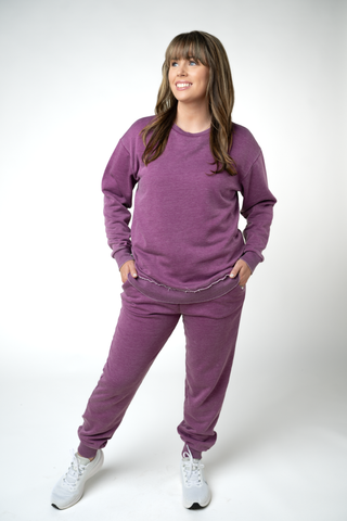 Purple Vintage Wash Joggers