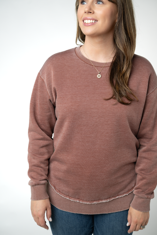 Brown Vintage Wash Pullover