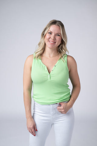 Pastel Lime V-Neck Tank