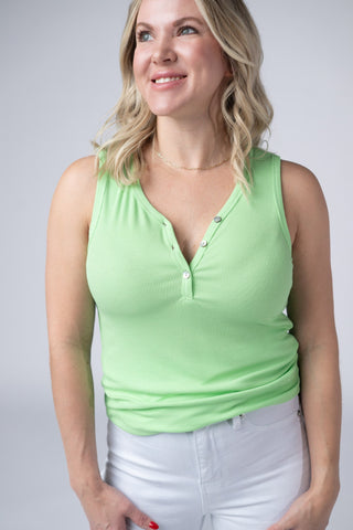 Pastel Lime V-Neck Tank