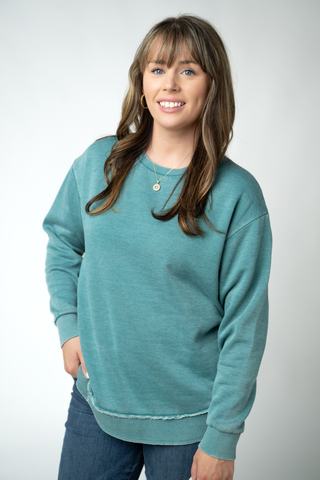 Teal Vintage Wash Pullover