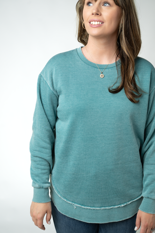 Teal Vintage Wash Pullover