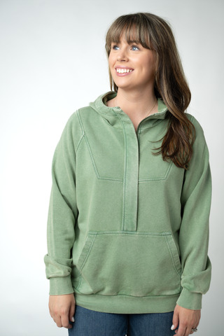Olive Vintage Wash Hoodie