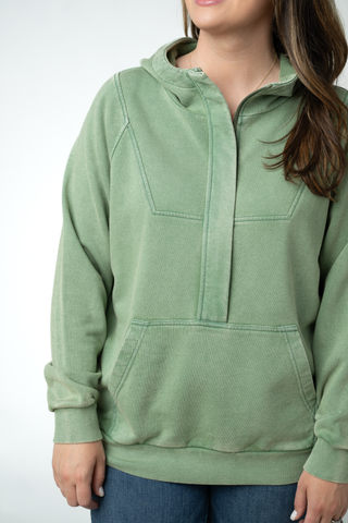Olive Vintage Wash Hoodie