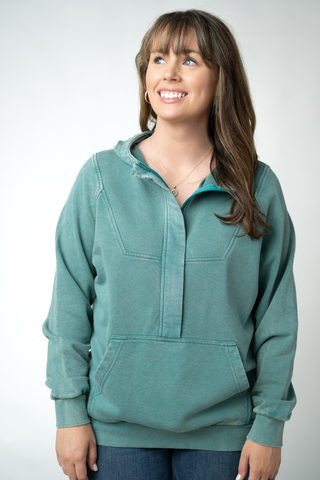 Teal Vintage Wash Hoodie