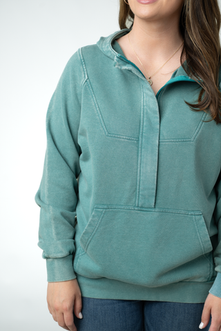 Teal Vintage Wash Hoodie
