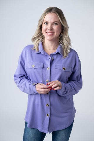 Purple Button Down Top