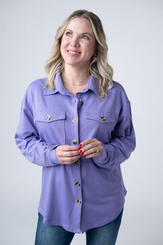 Purple Button Down Top