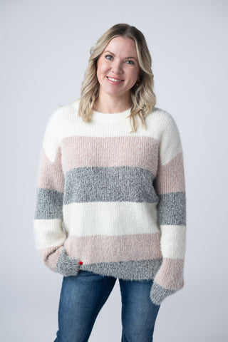 A Winters Day Color Block Sweater