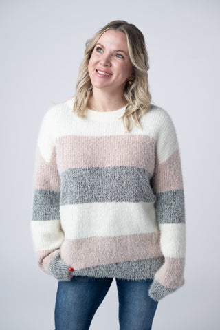 A Winters Day Color Block Sweater