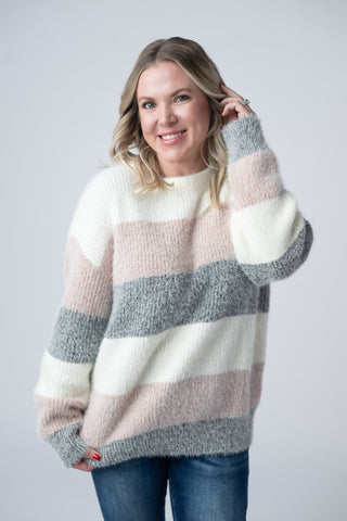 A Winters Day Color Block Sweater