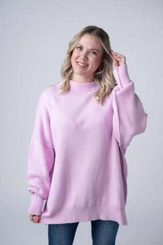 Lilac Mock Neck Sweater