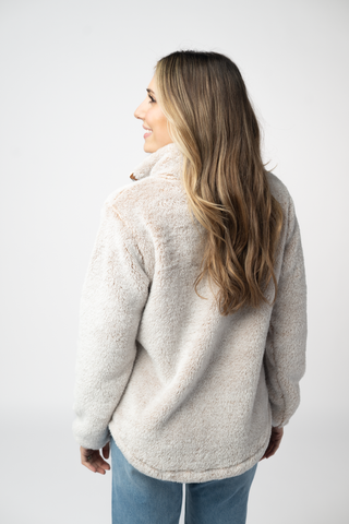 Camel 1/4 Zip Sherpa Pullover