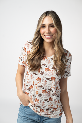 Fall Foliage Relaxed Fit V-Neck