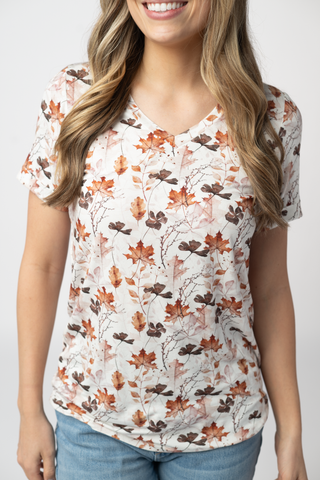 Fall Foliage Relaxed Fit V-Neck