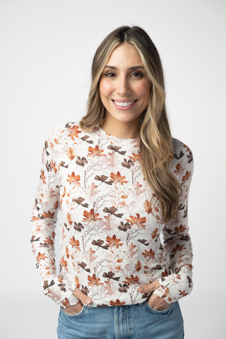 Fall Foliage Long Sleeve Top w/ Thumbholes