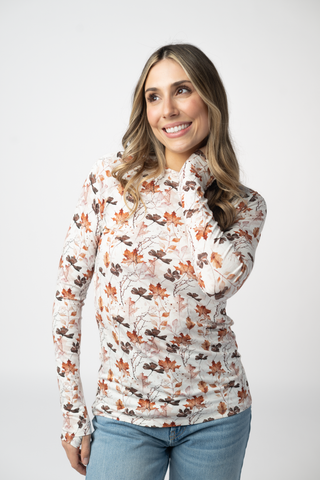 Fall Foliage Long Sleeve Top w/ Thumbholes
