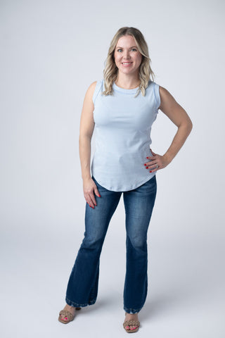 Periwinkle Micro Striped Tank