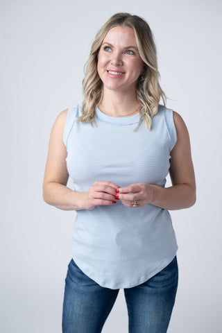 Periwinkle Micro Striped Tank