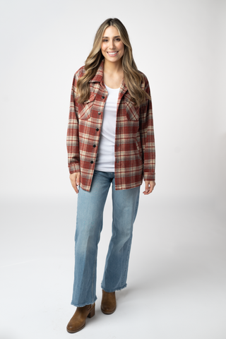 Brick Plaid Shacket