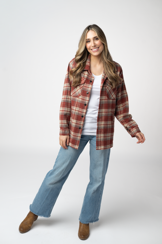 Brick Plaid Shacket