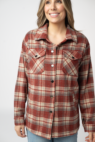 Brick Plaid Shacket