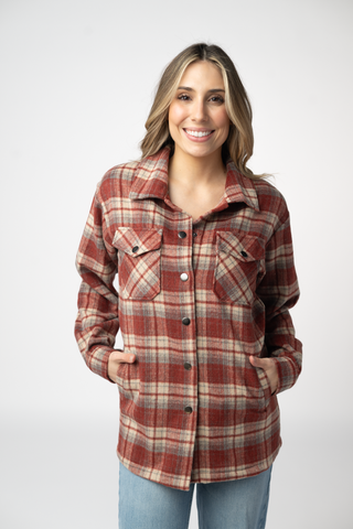 Brick Plaid Shacket