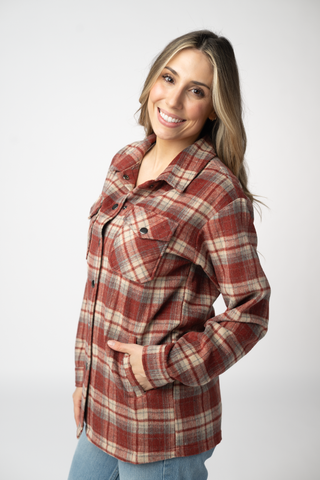 Brick Plaid Shacket