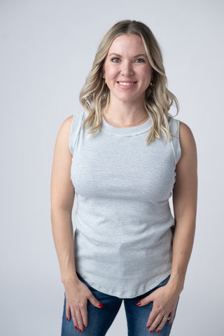 Grey Micro Striped Tank